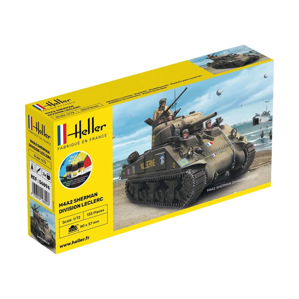 Sherman "Division Leclerc" M4A2 1:72 Heller - glue and paints Heller 56894 - 1 Sherman "Division Leclerc" M4A2 1:72 Heller - glue and paints Heller 56894 - 1