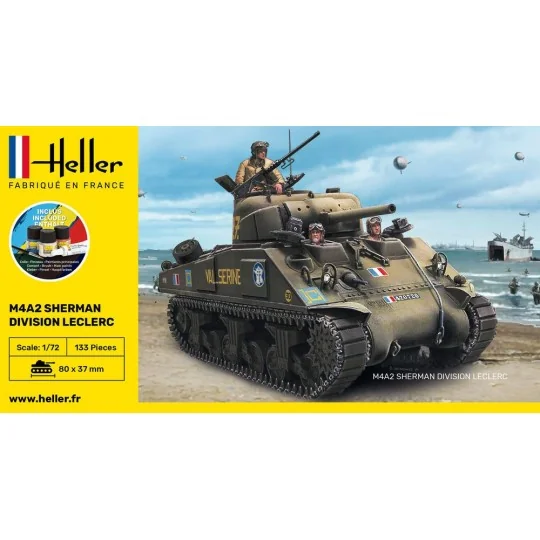 Sherman "Division Leclerc" M4A2 1:72 Heller - glue and paints Heller 56894 - 2 HEL-56894-Sherman "Division Leclerc" M4A2 1:72 Heller - glue and paints - HEL-56894