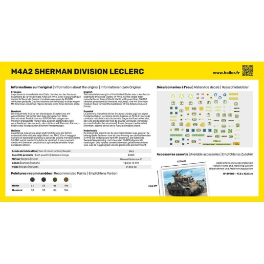 HEL-56894-Sherman "Division Leclerc" M4A2 1:72 Heller - glue and paints