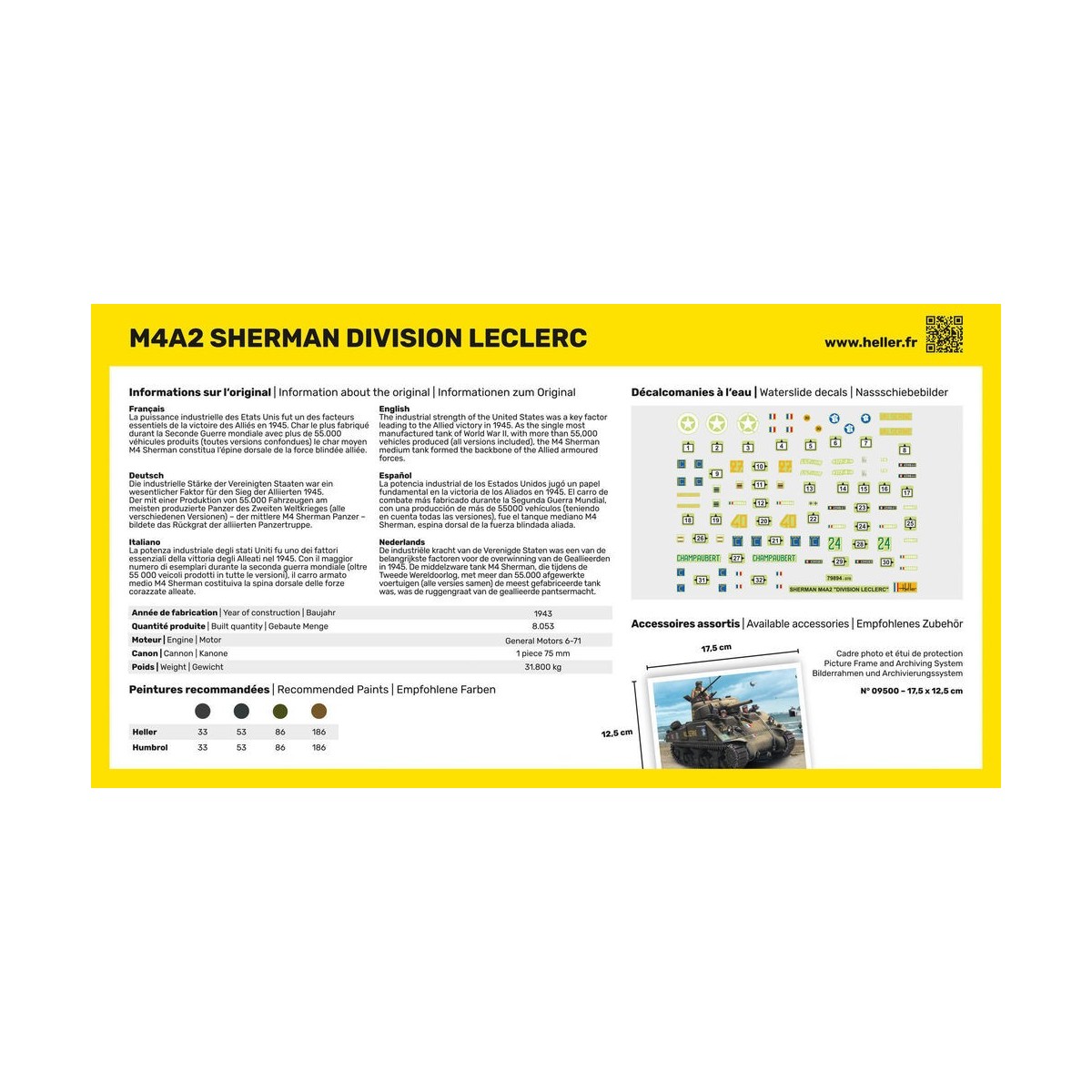 Sherman "Division Leclerc" M4A2 1:72 Heller - glue and paints Heller 56894 - 3