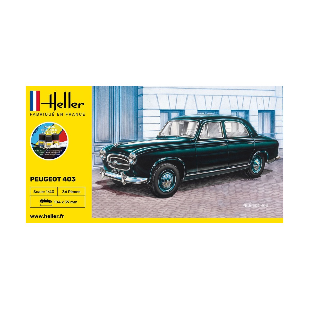 Peugeot 403 1/43 Heller + colle et peintures Heller 56161 - 2