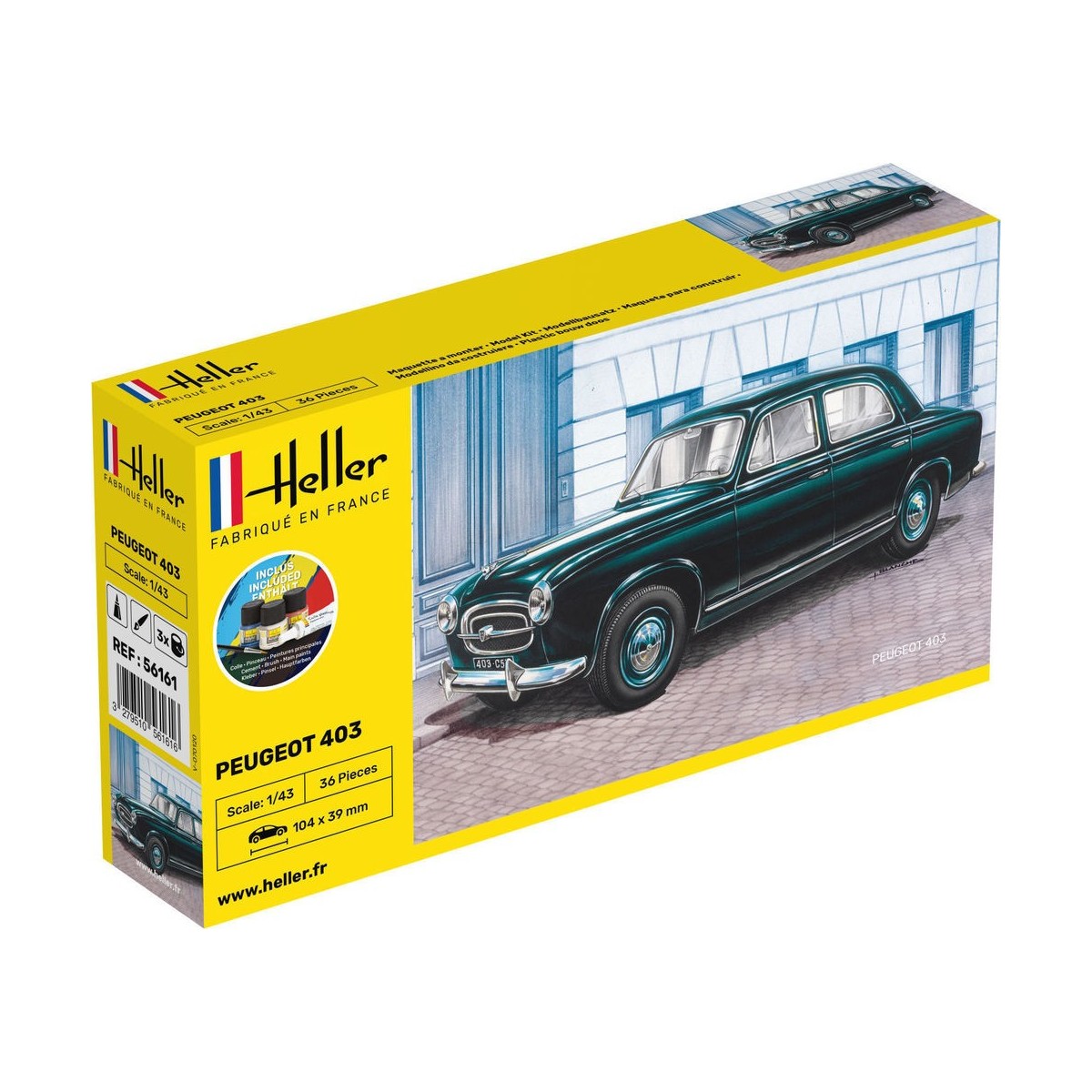 Peugeot 403 1/43 Heller + colle et peintures Heller 56161 - 1
