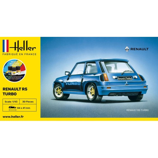 HEL-56150-Renault R5 Turbo 1/43 Heller + colle et peintures