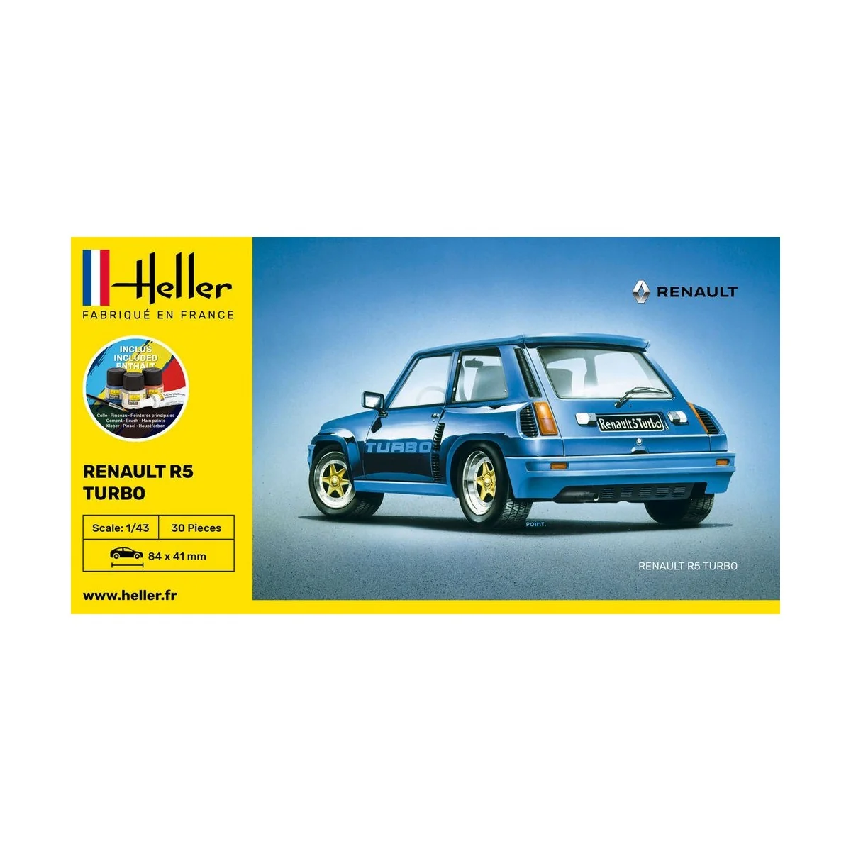 Renault R5 Turbo 1/43 Heller - glue and paints Heller HEL-56150 - 2 Renault R5 Turbo 1/43 Heller - glue and paints Heller HEL-56150 - 2