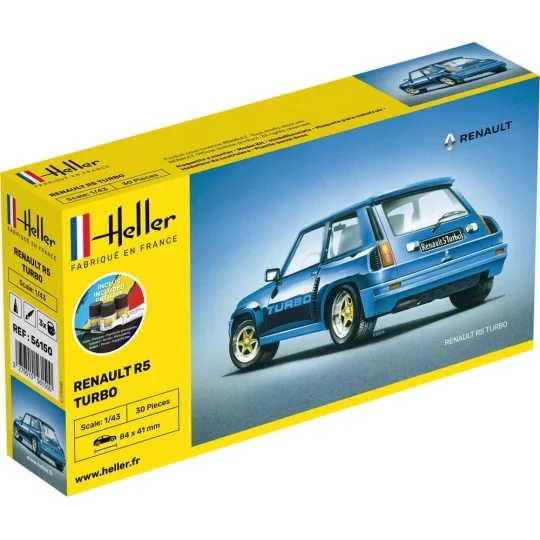 HEL-56150-Renault R5 Turbo 1/43 Heller + colle et peintures - HEL-56150