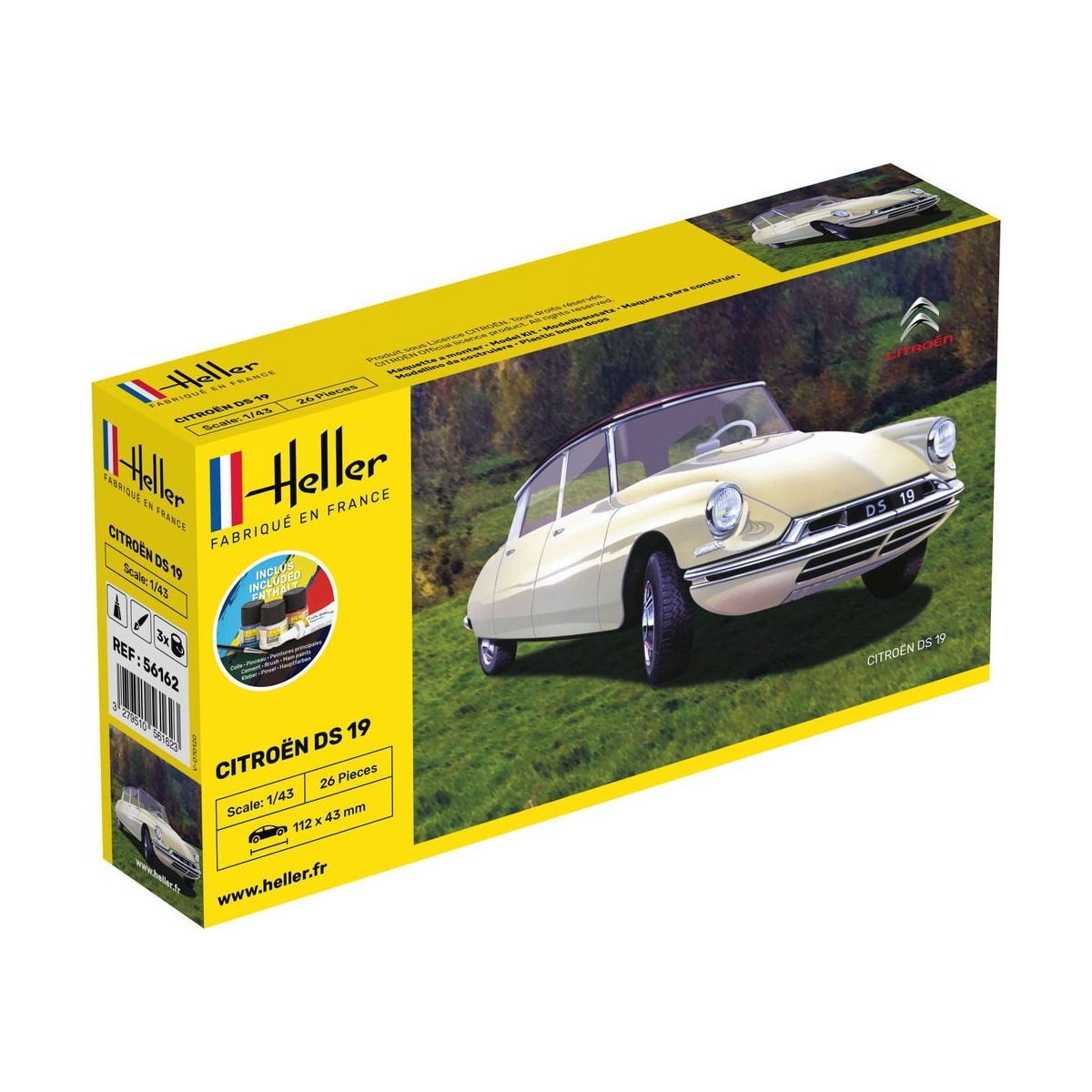 Citroen DS 19 1/43 Heller + colle et peintures Heller 56162 - 1