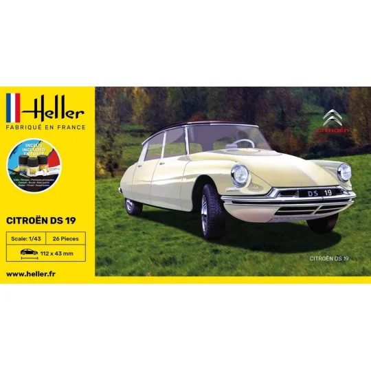 HEL-56162-Citroen DS 19 1/43 Heller + colle et peintures - HEL-56162