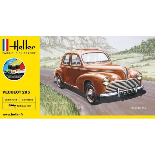 Peugeot 203 1/43 Heller - glue and paints Heller 56160 - 2 HEL-56160-Peugeot 203 1/43 Heller - glue and paints - HEL-56160