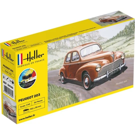 Peugeot 203 1/43 Heller - glue and paints Heller 56160 - 1 HEL-56160-Peugeot 203 1/43 Heller - glue and paints - HEL-56160