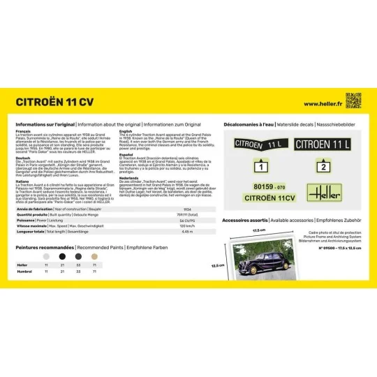 HEL-80159-Citroen 11 CV 1/43 Heller - HEL-80159
