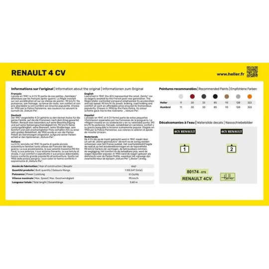 HEL-80174-Renault 4 CV 1/43 Heller - HEL-80174
