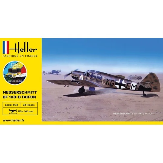HEL-56231-Messerschmitt Bf 108 B Taifun 1/72 Heller + colle et peintures - HEL-56231