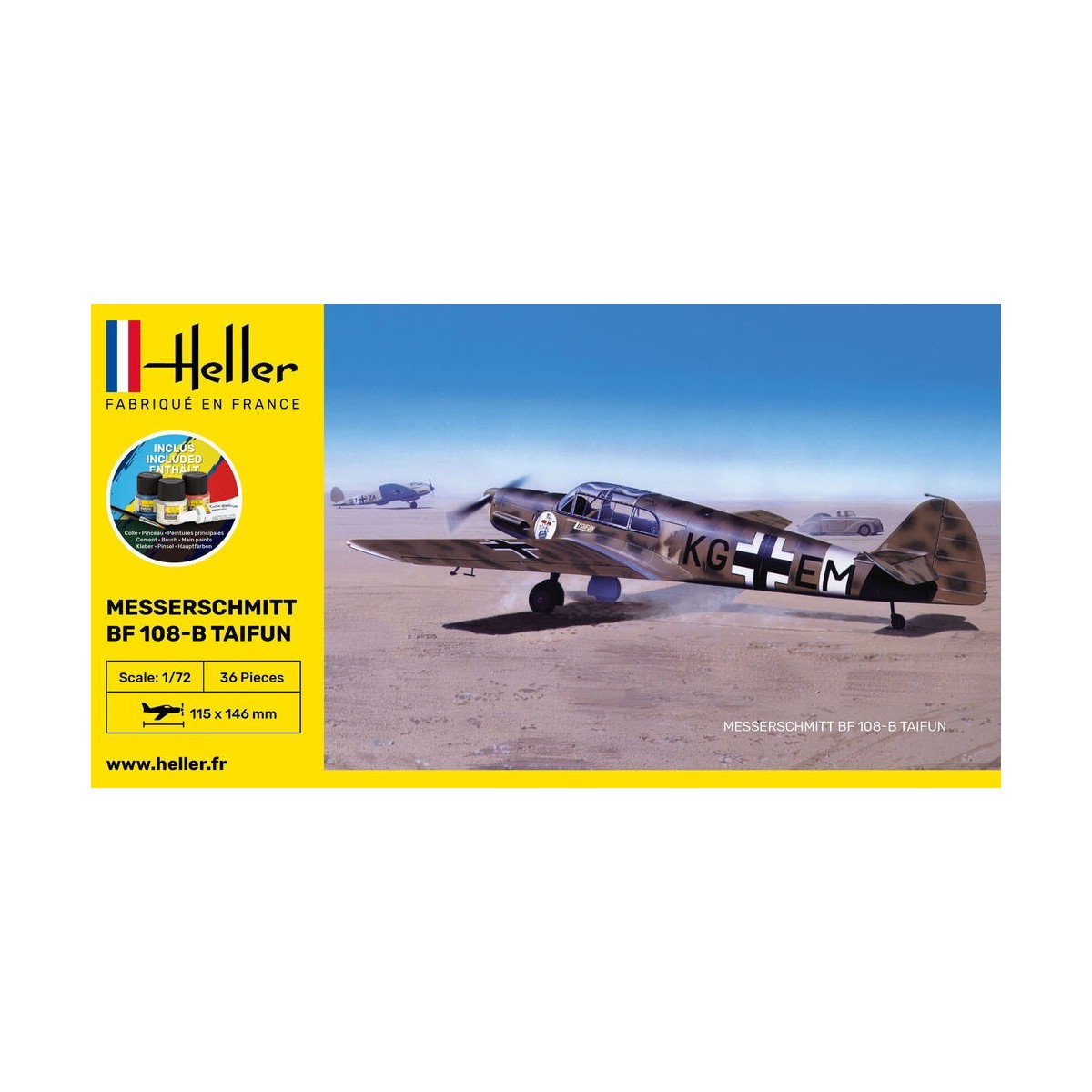 Messerschmitt Bf 108 B Taifun 1/72 Heller + colle et peintures Heller 56231 - 2