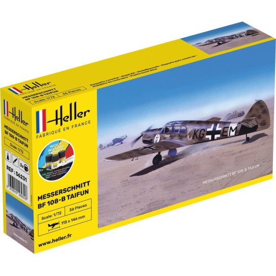 HEL-56231-Messerschmitt Bf 108 B Taifun 1/72 Heller + colle et peintures