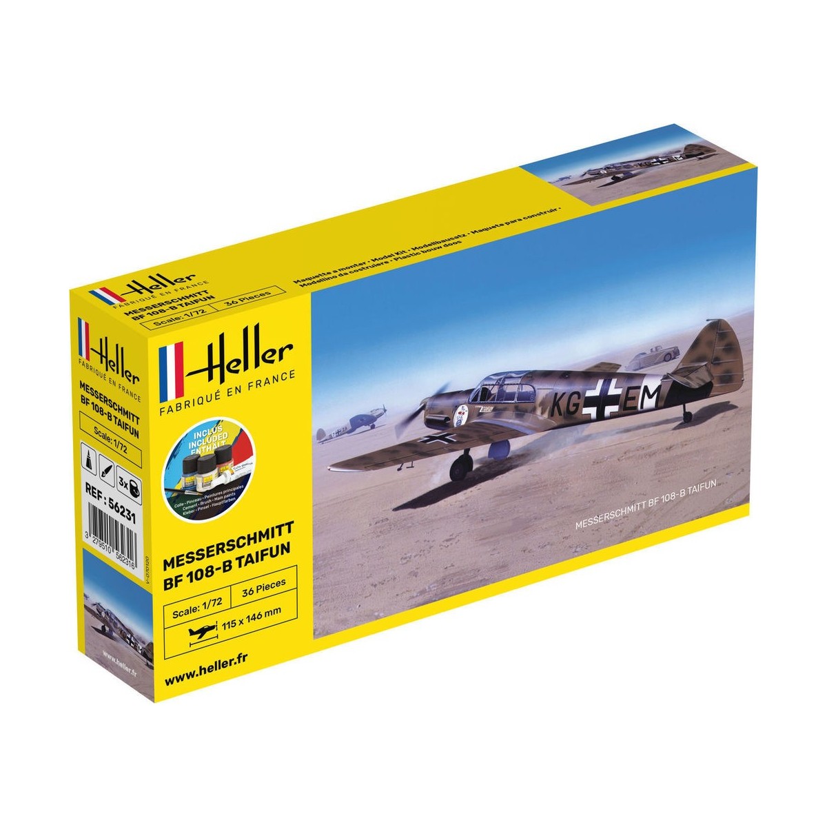 Messerschmitt Bf 108 B Taifun 1/72 Heller + colle et peintures Heller 56231 - 1