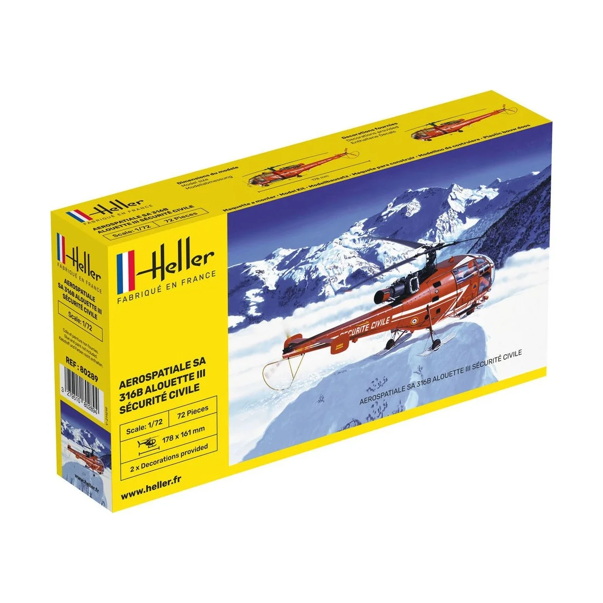 Alouette III Sécurité Civile 1/72 Heller Heller HEL-80289 - 1 Alouette III Sécurité Civile 1/72 Heller Heller HEL-80289 - 1