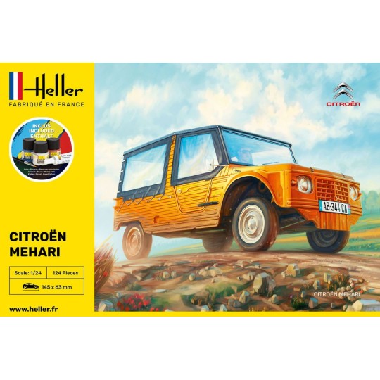 HEL-56760-Citroen Mehari (Version 1) 1/24 Heller - glue and paints - HEL-56760