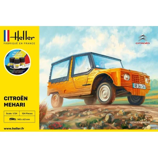Citroen Mehari (Version 1) 1/24 Heller + colle et peintures Heller HEL-56760 - 2 HEL-56760-Citroen Mehari (Version 1) 1/24 Heller + colle et peintures - HEL-56760