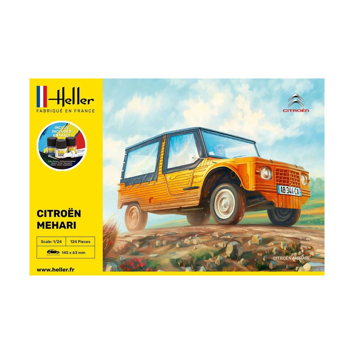 Citroen Mehari (Version 1) 1/24 Heller + colle et peintures Heller HEL-56760 - 2 Citroen Mehari (Version 1) 1/24 Heller + colle et peintures Heller HEL-56760 - 2