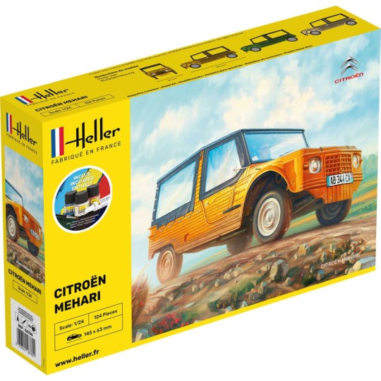 HEL-56760-Citroen Mehari (Version 1) 1/24 Heller - glue and paints - HEL-56760
