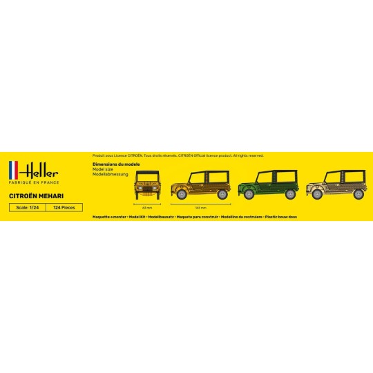 HEL-56760-Citroen Mehari (Version 1) 1/24 Heller - glue and paints - HEL-56760