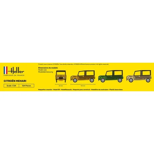 Citroen Mehari (Version 1) 1/24 Heller + colle et peintures Heller HEL-56760 - 4 HEL-56760-Citroen Mehari (Version 1) 1/24 Heller + colle et peintures - HEL-56760