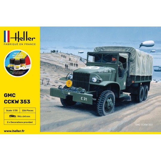 HEL-57121-GMC US-Truck 1/35 Heller Truck - glue and paints