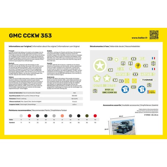 HEL-57121-GMC US-Truck 1/35 Heller Truck - glue and paints