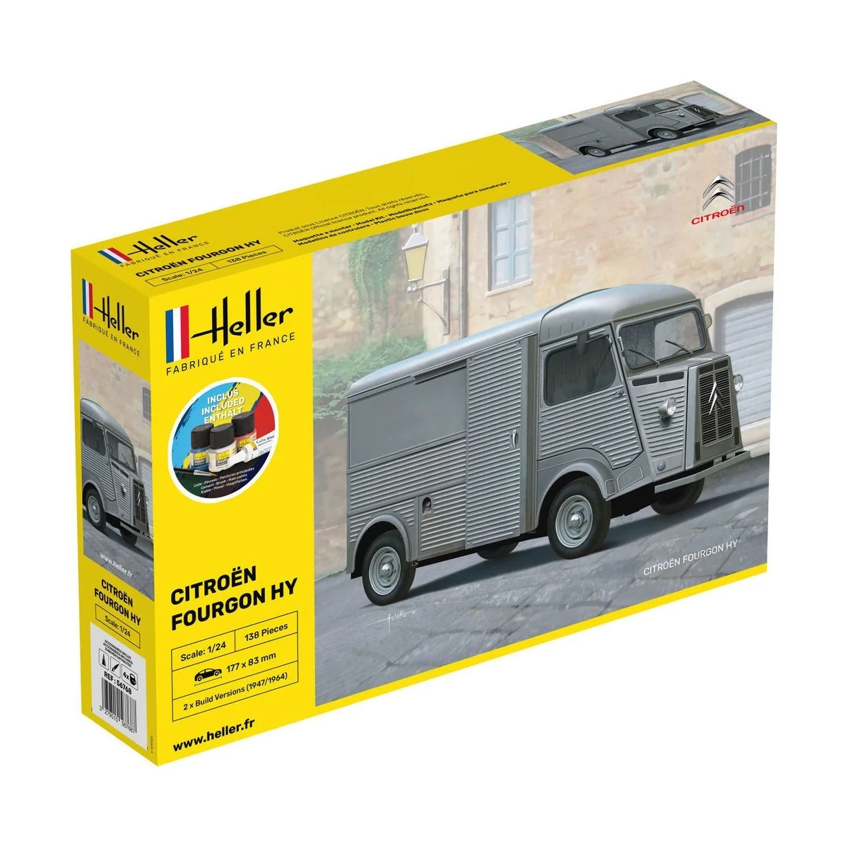 Citroen Fourgon Tube HY 1/24 Heller + colle et peintures Heller 56768H - 1 Citroen Fourgon Tube HY 1/24 Heller + colle et peintures Heller 56768H - 1