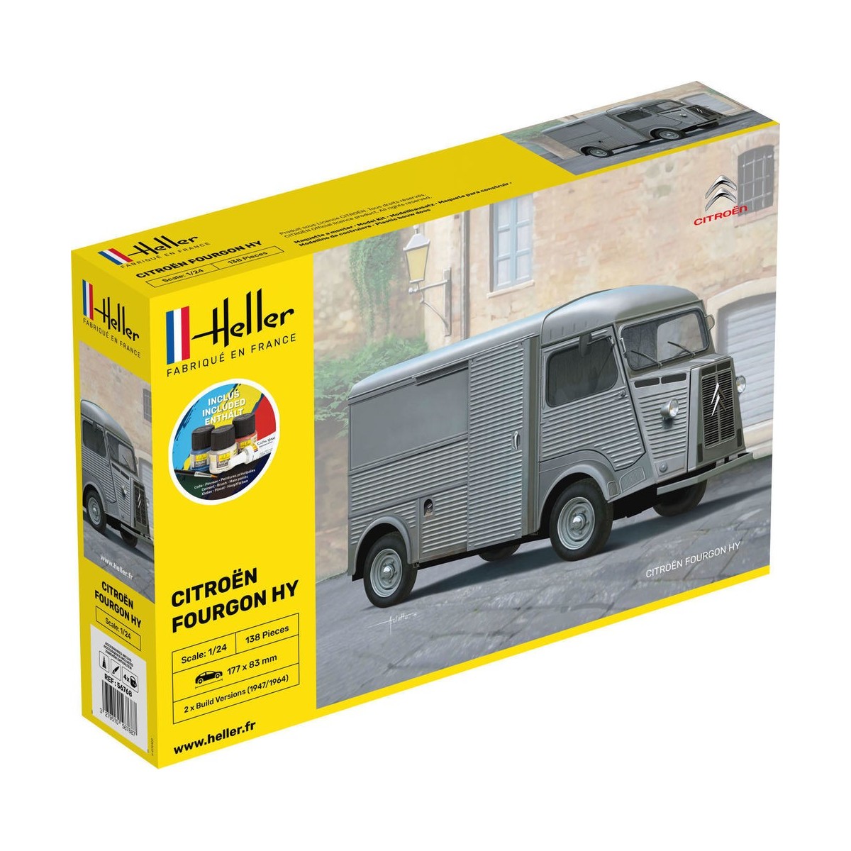 Citroen Van Tube HY 1/24 Heller - glue and paints Heller 56768H - 1