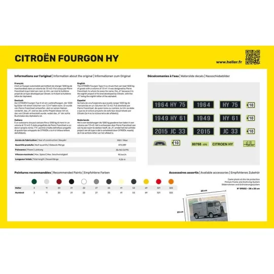 Citroen Fourgon Tube HY 1/24 Heller + colle et peintures Heller 56768H - 3 HEL-56768-Citroen Fourgon Tube HY 1/24 Heller + colle et peintures - HEL-56768