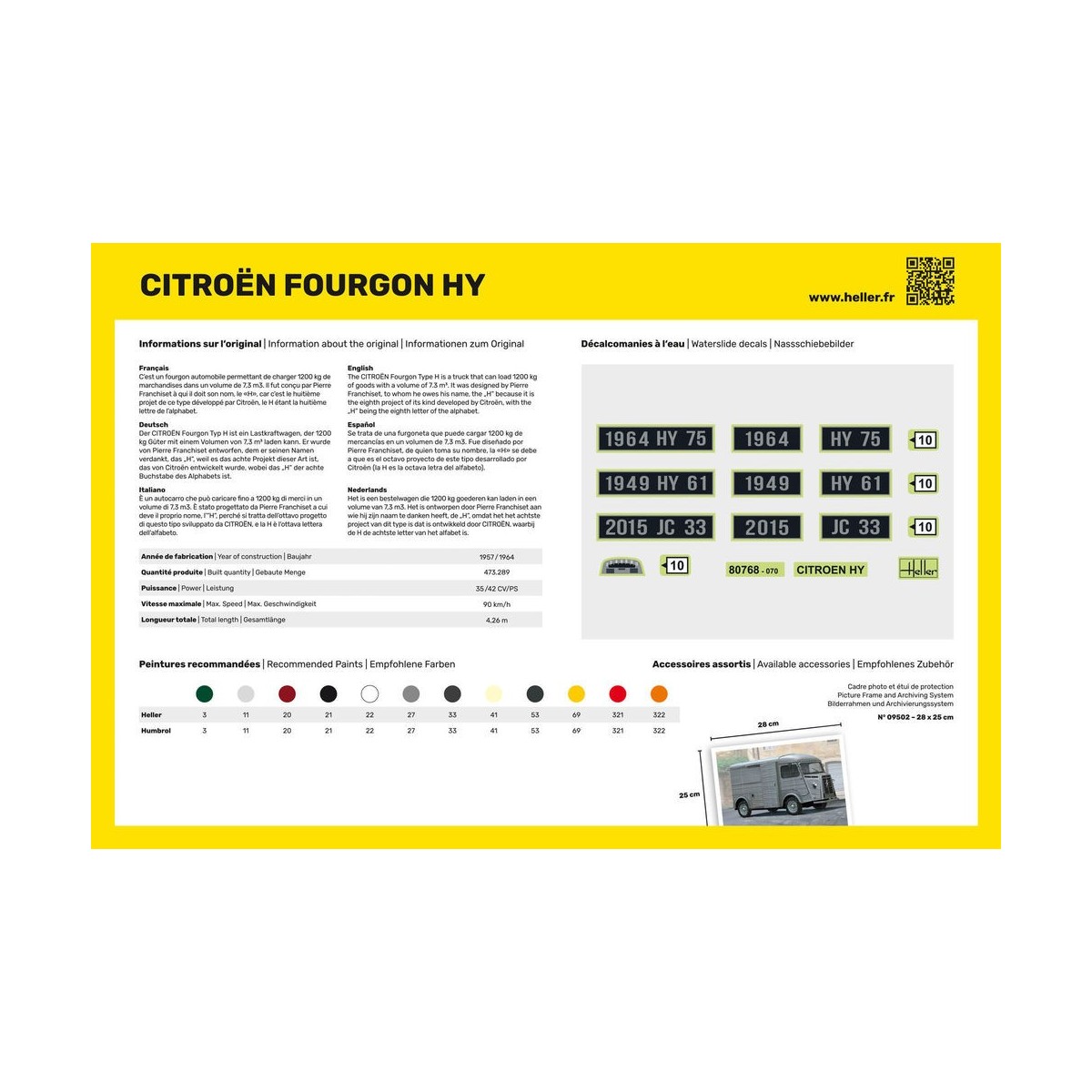 Citroen Van Tube HY 1/24 Heller - glue and paints Heller 56768H - 3