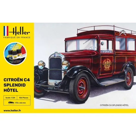 Citroen C4 Splendid Hotel 1/24 Heller + colle et peintures Heller HEL-56713 - 2 HEL-56713-Citroen C4 Splendid Hotel 1/24 Heller + colle et peintures - HEL-56713