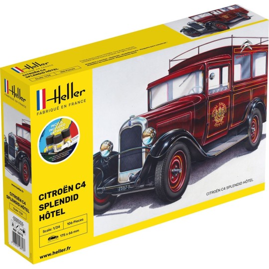 HEL-56713-Citroen C4 Splendid Hotel 1/24 Heller + colle et peintures