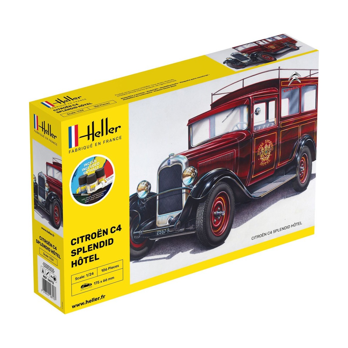 Citroen C4 Splendid Hotel 1/24 Heller + colle et peintures Heller HEL-56713 - 1