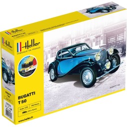 Bugatti T 50 1/24 Heller + colle et peintures Heller HEL-56706 - 1