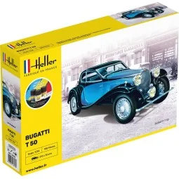 Bugatti T 50 1/24 Heller + colle et peintures Heller HEL-56706 - 1
