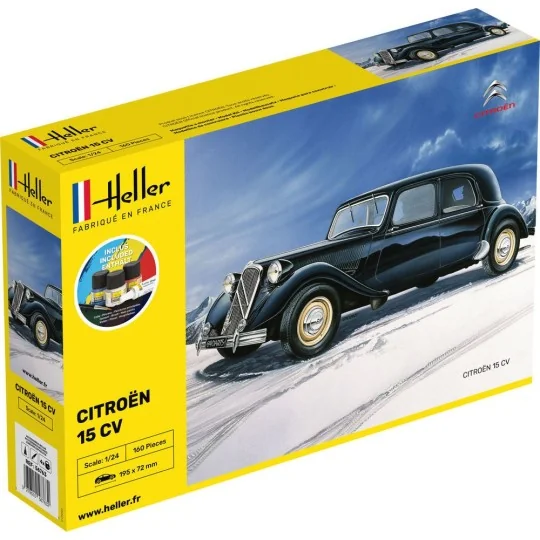 HEL-56763-Citroen 15 CV 1/24 Heller - glue and paints - HEL-56763