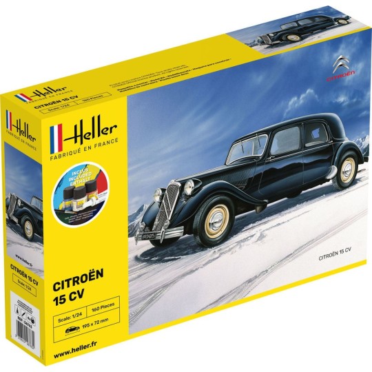 HEL-56763-Citroen 15 CV 1/24 Heller + colle et peintures