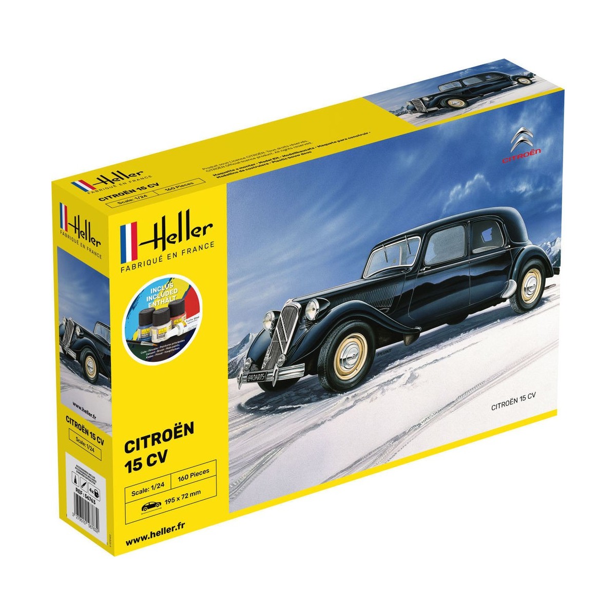 Citroen 15 CV 1/24 Heller - glue and paints Heller HEL-56763 - 1