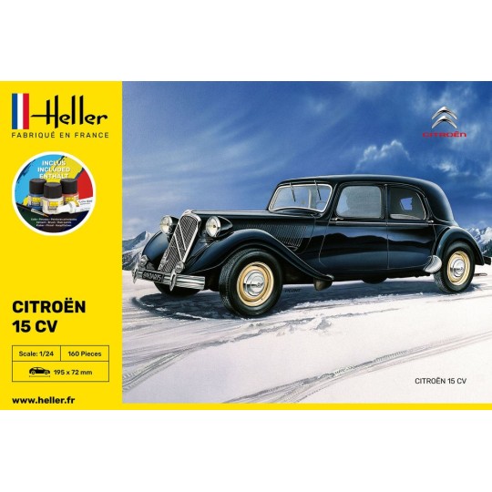 HEL-56763-Citroen 15 CV 1/24 Heller + colle et peintures
