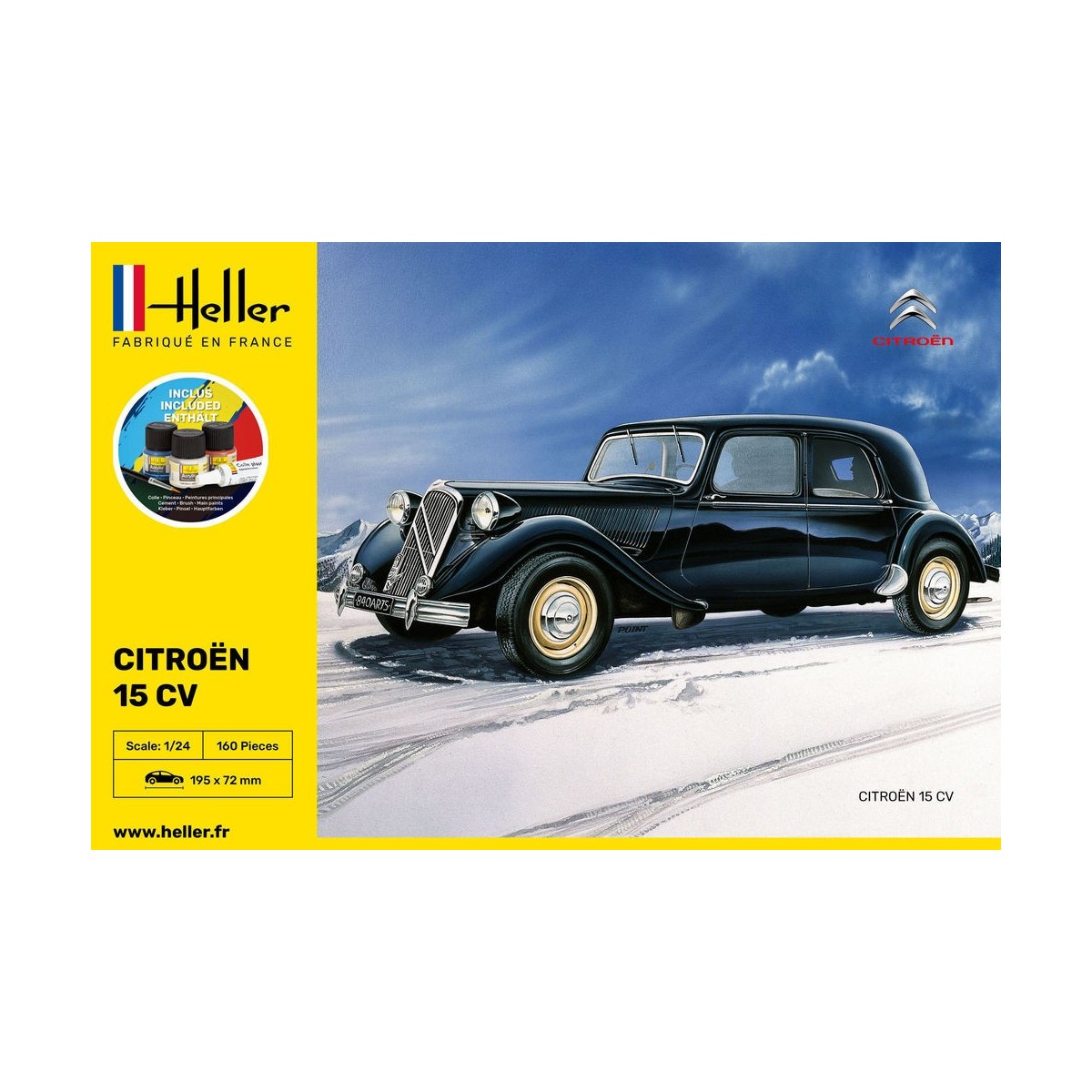 Citroen 15 CV 1/24 Heller - glue and paints Heller HEL-56763 - 2