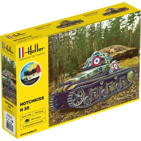 HEL-57132-Char HOTCHKISS 1/35 Heller + colle et peintures
