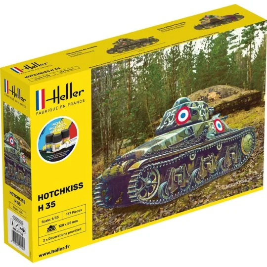 HOTCHKISS 1/35 Heller tank - glue and paints Heller 57132 - 1 HEL-57132-HOTCHKISS 1/35 Heller tank - glue and paints - HEL-57132