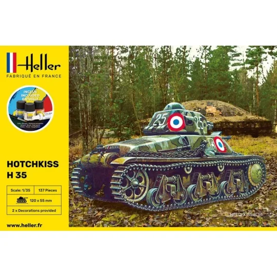 Char HOTCHKISS 1/35 Heller + colle et peintures Heller 57132 - 2 HEL-57132-Char HOTCHKISS 1/35 Heller + colle et peintures - HEL-57132