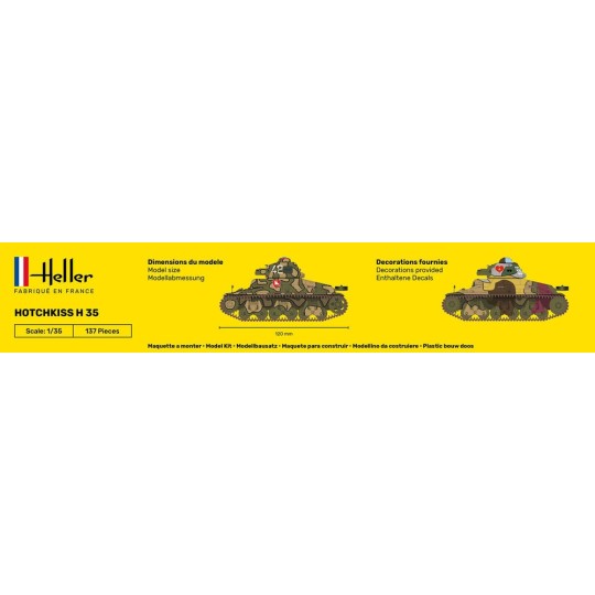 HEL-57132-HOTCHKISS 1/35 Heller tank - glue and paints