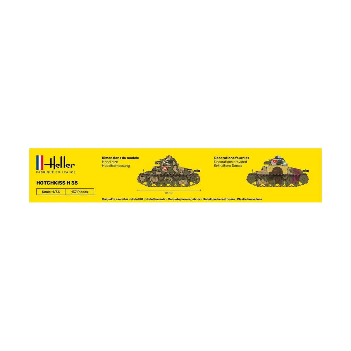 Char HOTCHKISS 1/35 Heller + colle et peintures Heller 57132 - 4 Char HOTCHKISS 1/35 Heller + colle et peintures Heller 57132 - 4