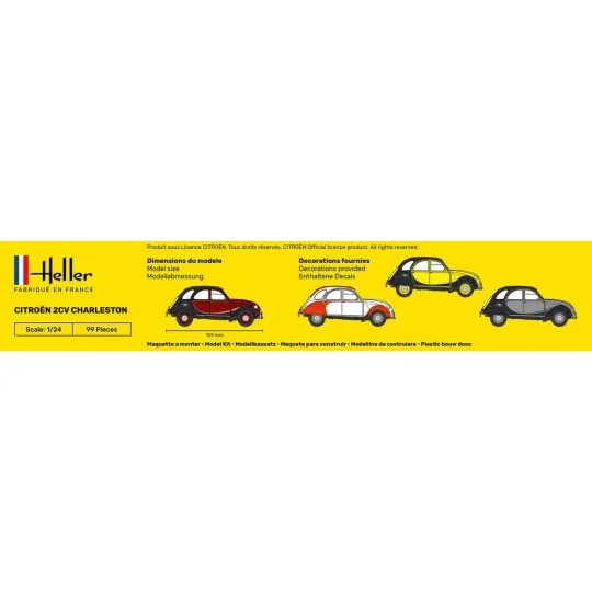 HEL-56766-Citroen 2CV Charleston 1/24 Heller - glue and paints - HEL-56766