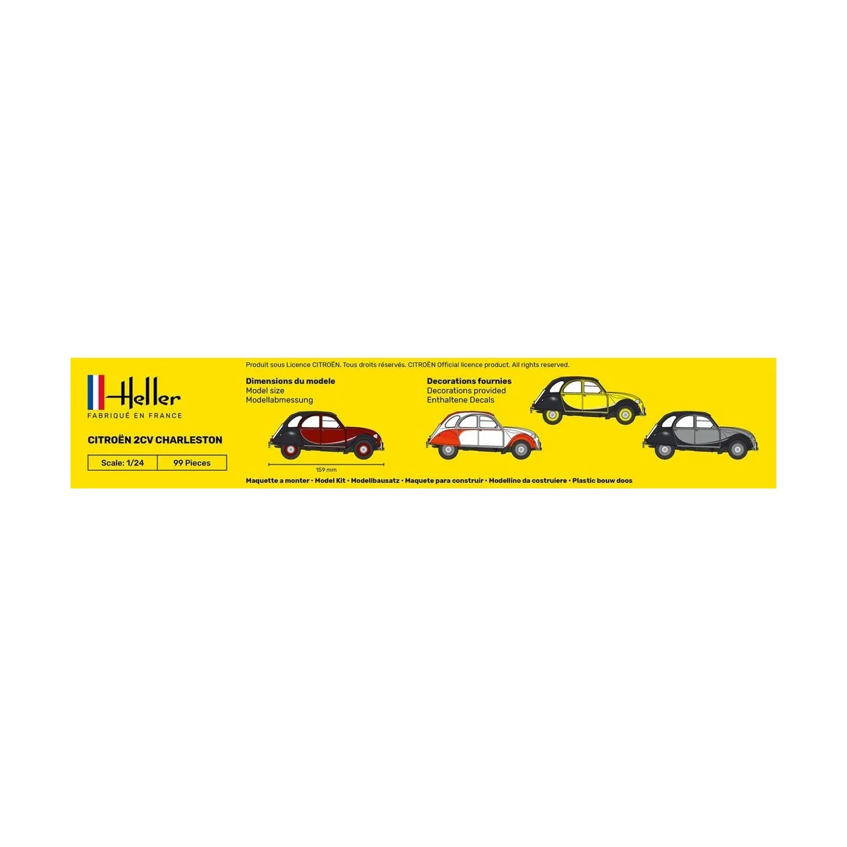 Citroen 2CV Charleston 1/24 Heller + colle et peintures Heller HEL-56766 - 4 Citroen 2CV Charleston 1/24 Heller + colle et peintures Heller HEL-56766 - 4