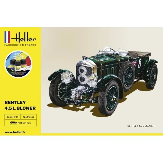 Bentley 4.5L Blower 1/24 Heller + colle et peintures Heller HEL-56722 - 2 HEL-56722-Bentley 4.5L Blower 1/24 Heller + colle et peintures - HEL-56722